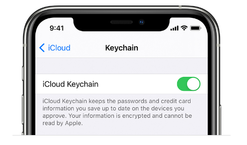 Turn on iCloud Keychain on iPhone