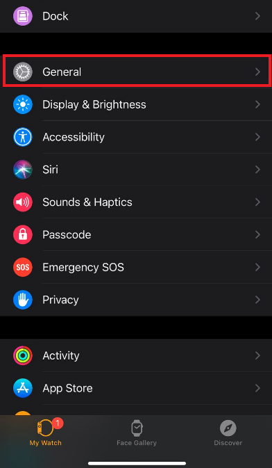 Watch App general settings
