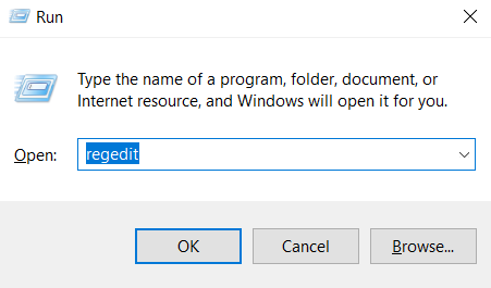 registry editor on windows 10