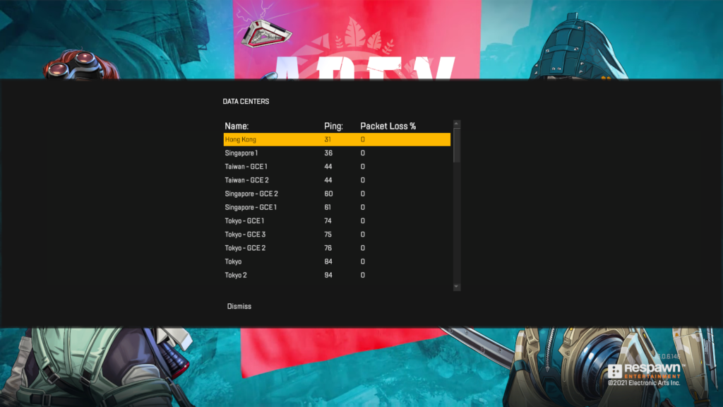 packet loss problems on Apex Legends