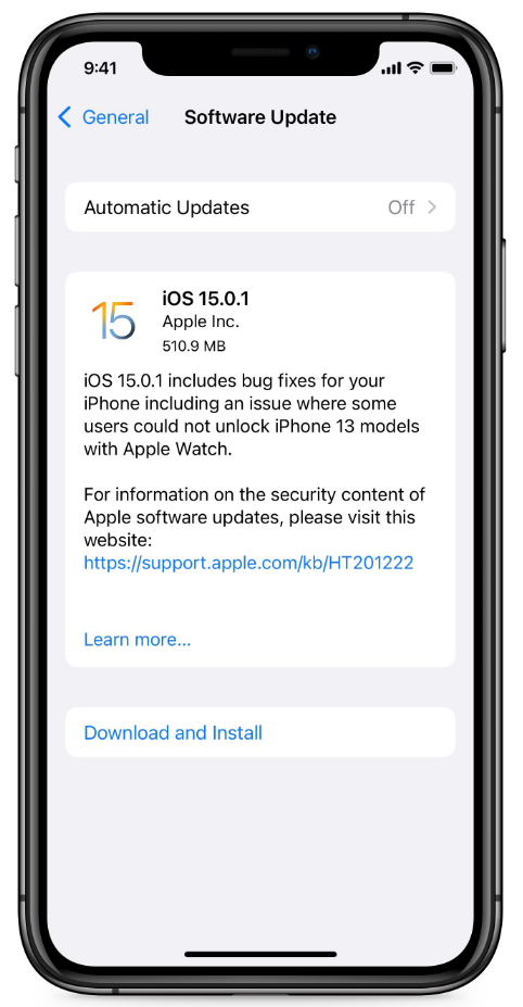 Download and Install iOS 15