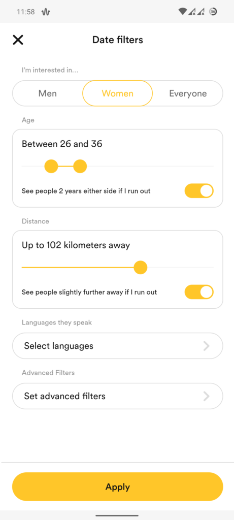On bumble preference how to set age What are