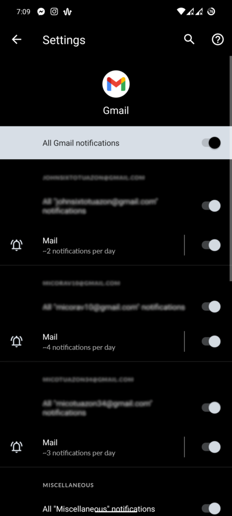 not getting notifications on Gmail