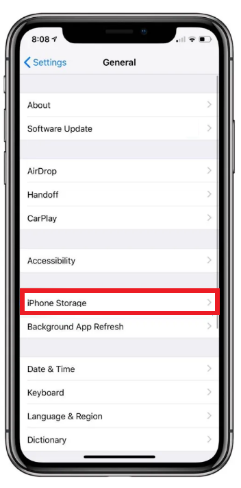 iPhone Storage Says Zero KB Used