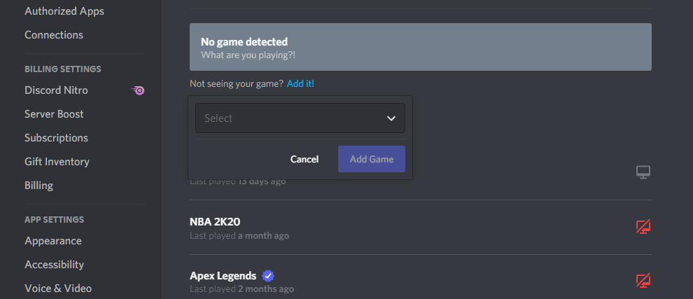 game detection not working on Discord