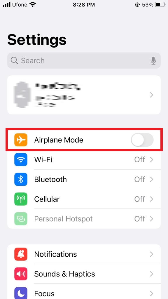 Turn On Airplane Mode