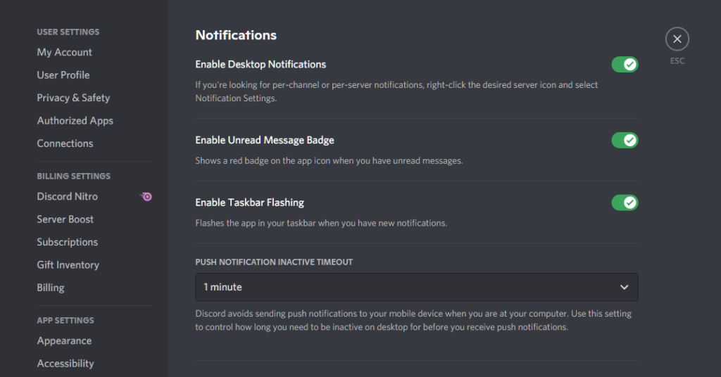notifications not working on Discord