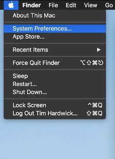 System Preferences on Mac