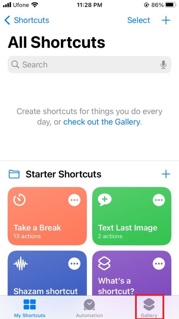 Shortcuts app iPhone