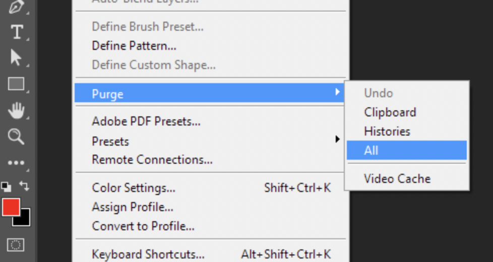 scratch disk error on Adobe Photoshop