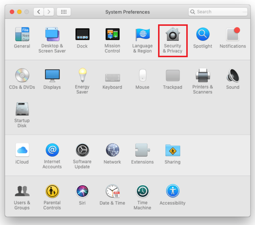 System Preferences Security & Privacy