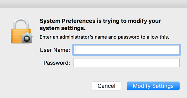 System Preferences Modify Settings