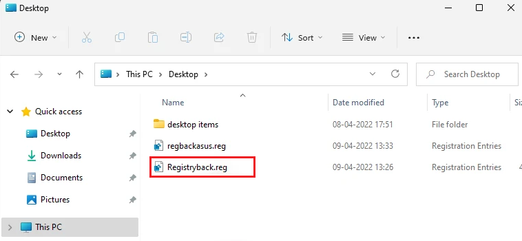 registry backup file in windows 11
