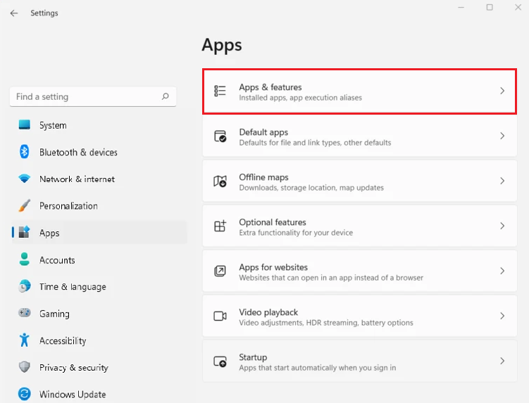 app settings in windows 11