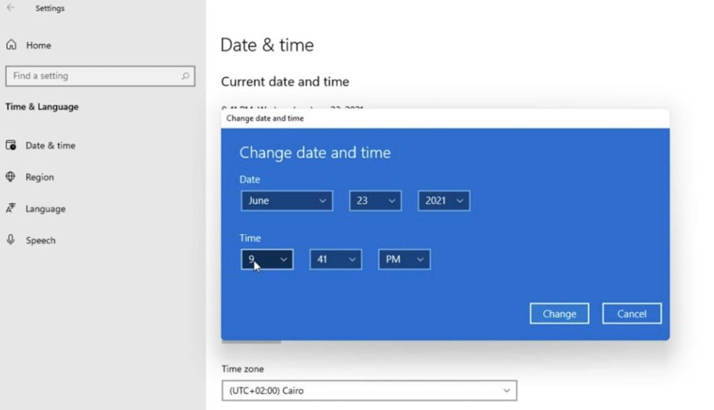 Date and Time Windows
