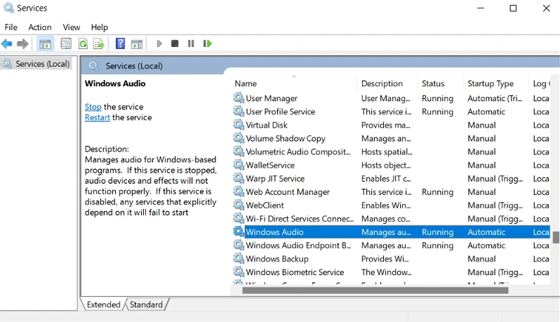 windows audio services on Windows 11