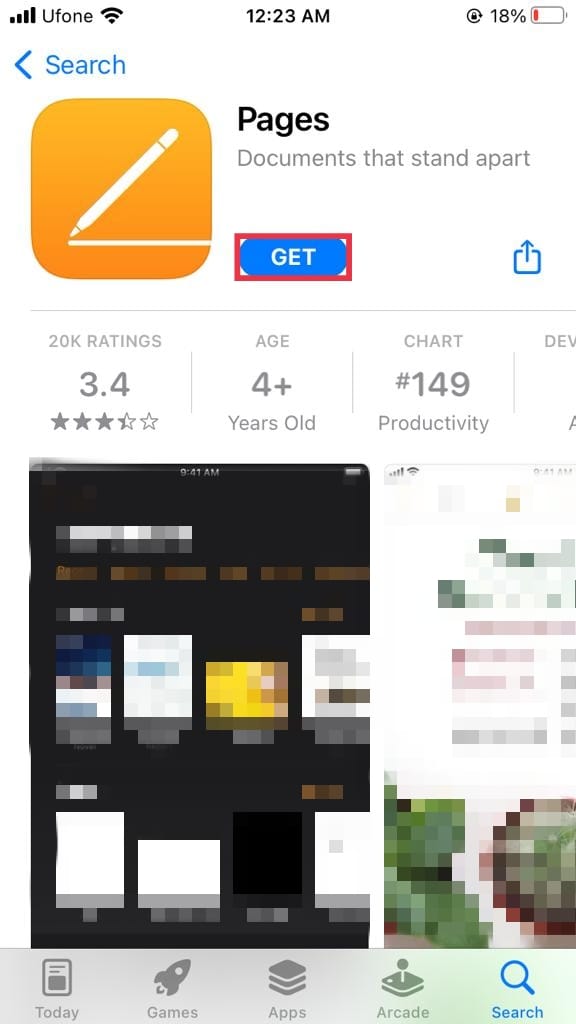 pages app on app store