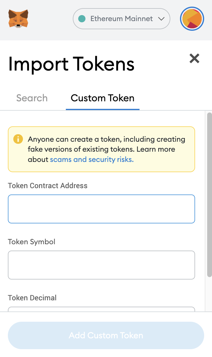 metamask why cant i send mana tokens