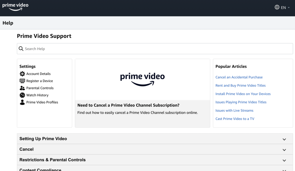 network connection issues on Amazon Prime