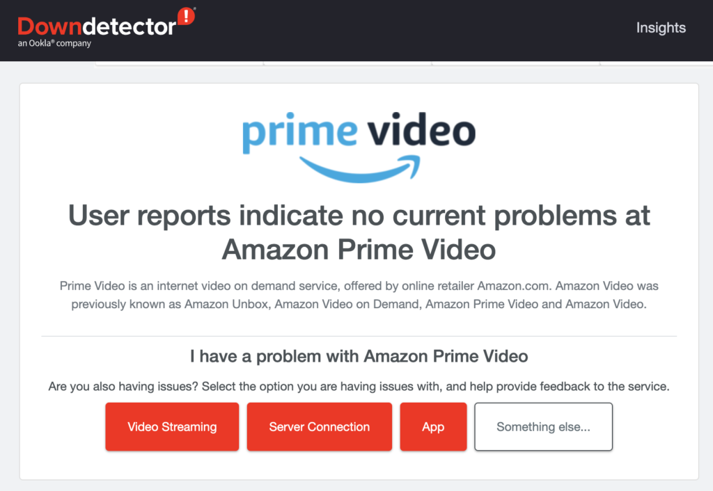 video not working on Amazon Prime
