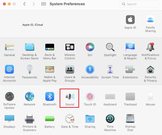 sound in system preferences