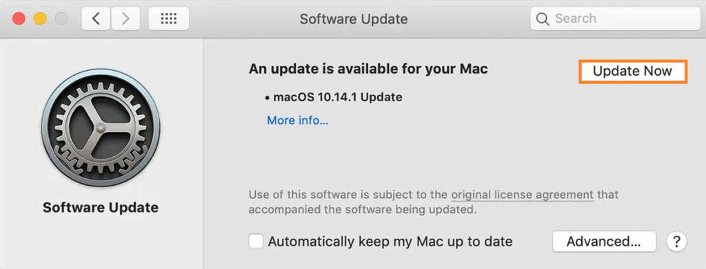 software update on macbook pro 