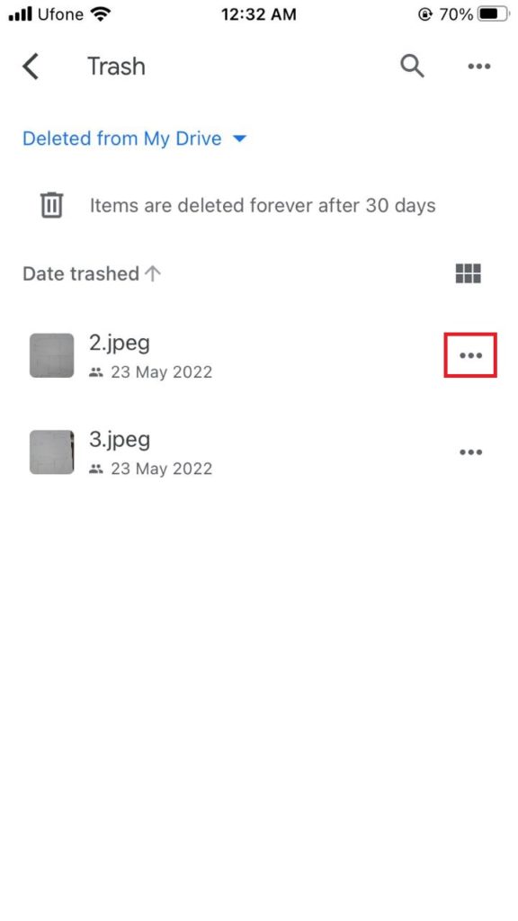 Delete Files from Google Drive on iPhone
