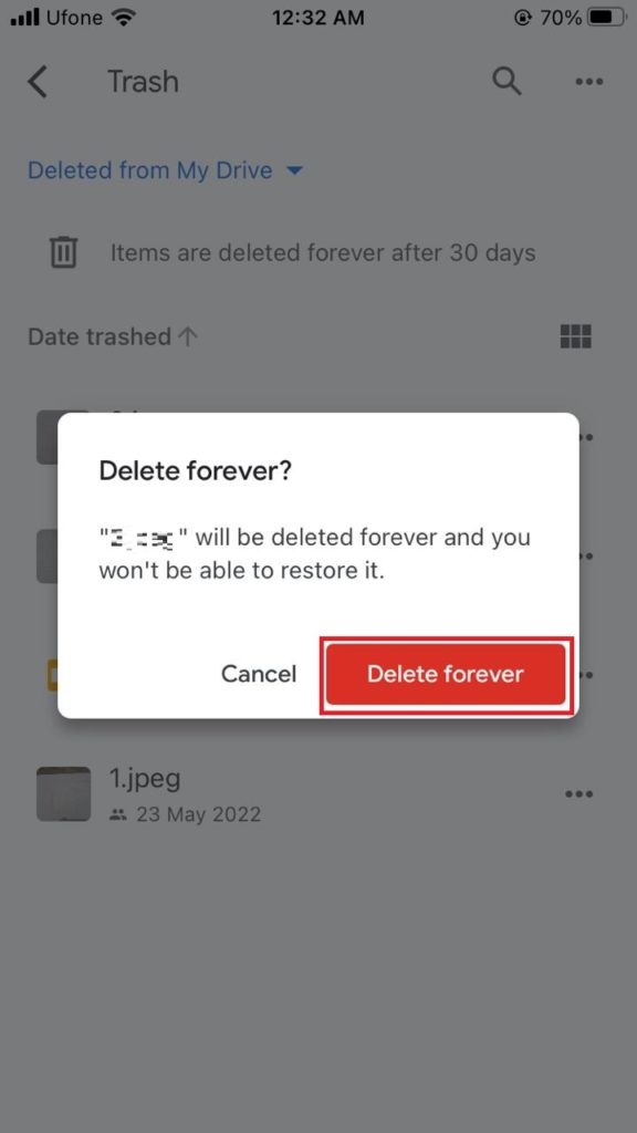 delete forever option 