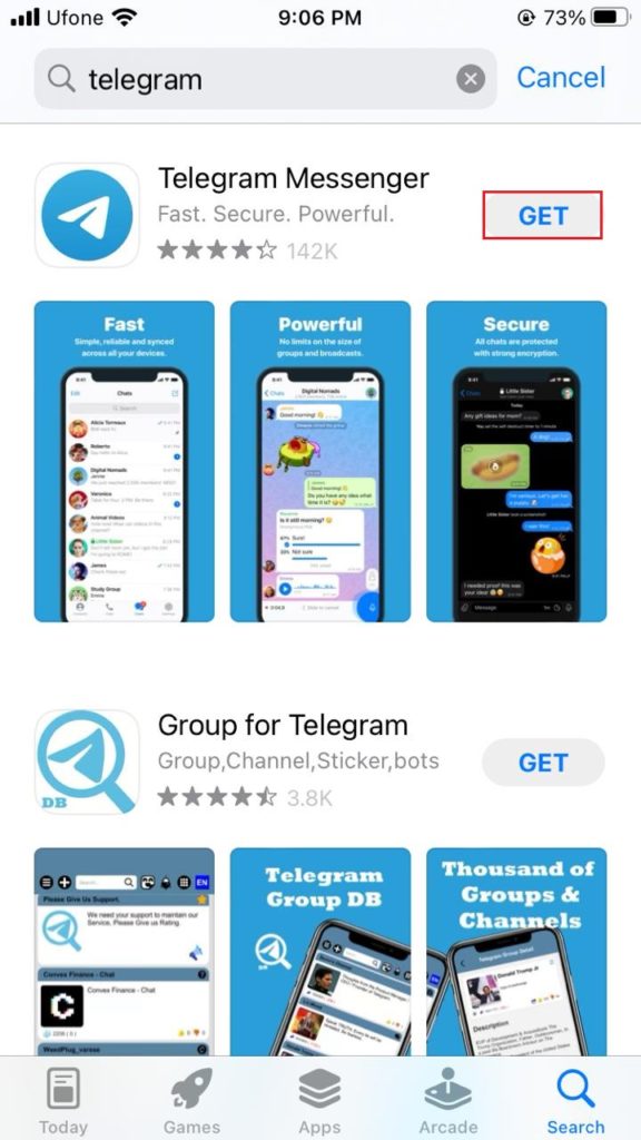 telegram app on app store