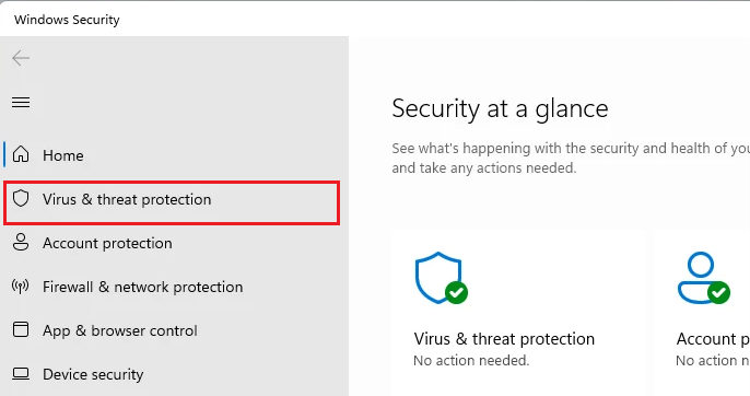 virus and threat protection in windows security