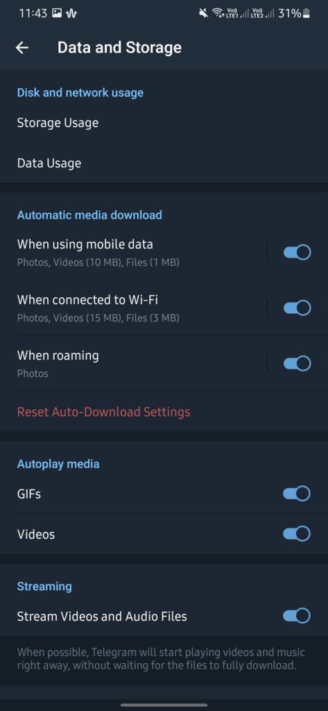 videos not playing on Telegram for Android