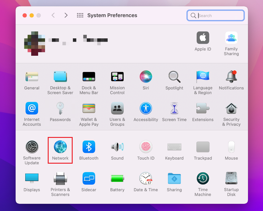 network settings in system preferences
