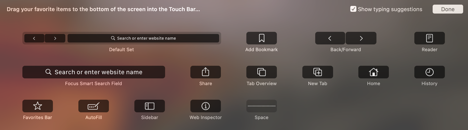 customize touch bar 