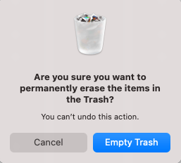 empty trash in mac