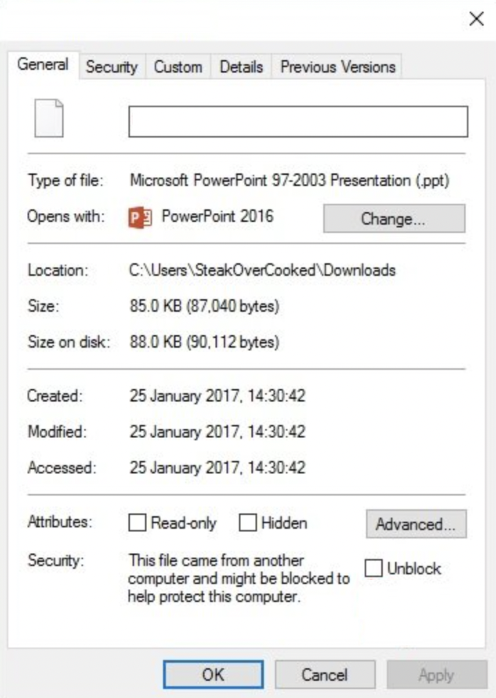 PowerPoint file not opening