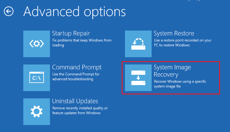 system image recovery in windows 11