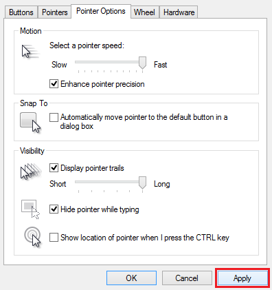 Enable or Disable Mouse Pointer Trails on Windows 11