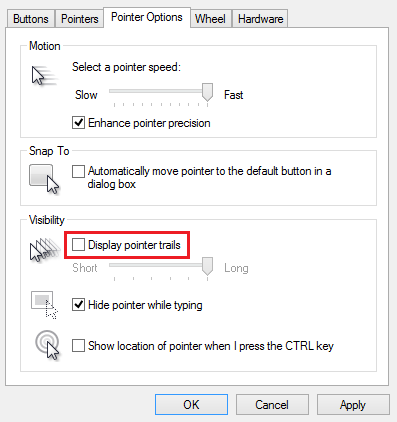 Enable or Disable Mouse Pointer Trails on Windows 11