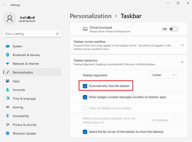 Taskbar Not Showing Icons on Windows 11