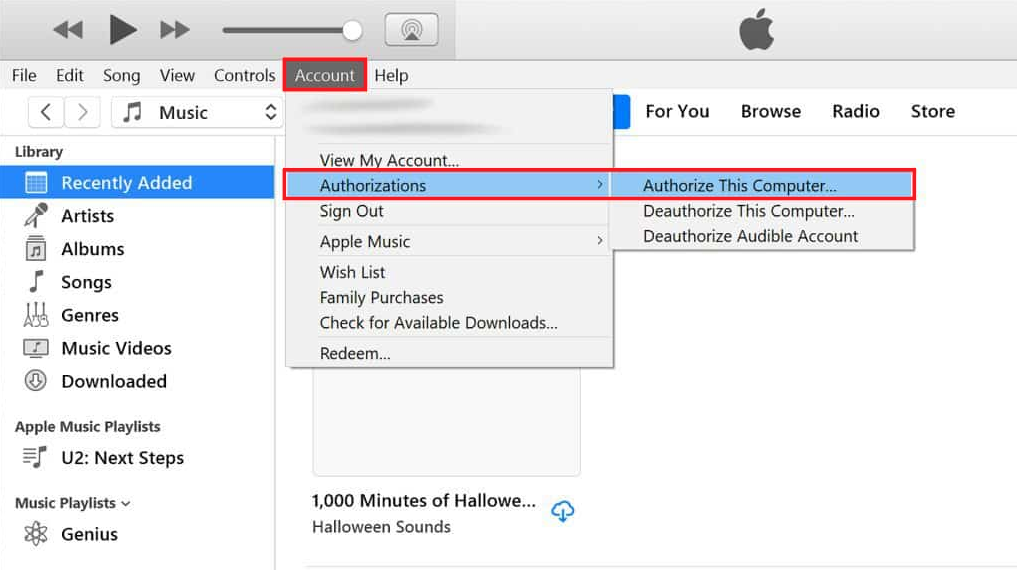 authorize this computer in itune