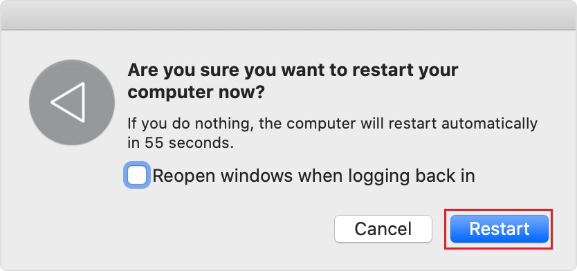 restart macbook