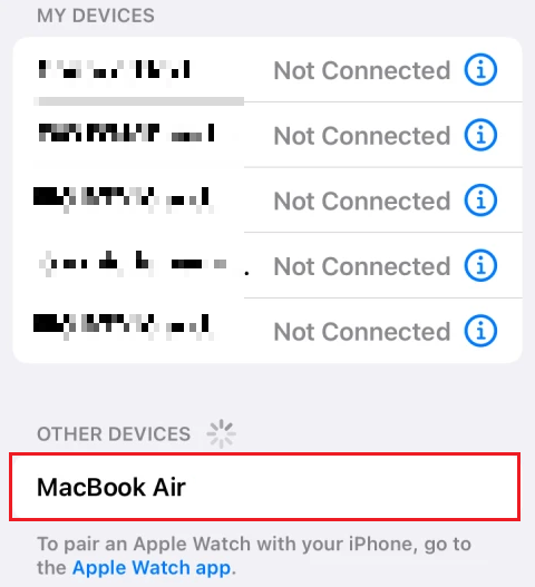 macbook air in bluetooth