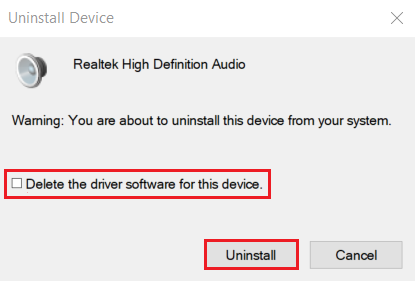 uninstall device prompt