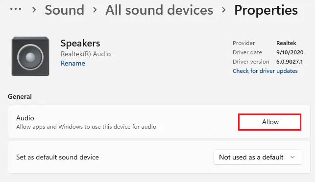 No Sound Output Devices Found on Windows 11