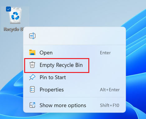 empty recycle bin