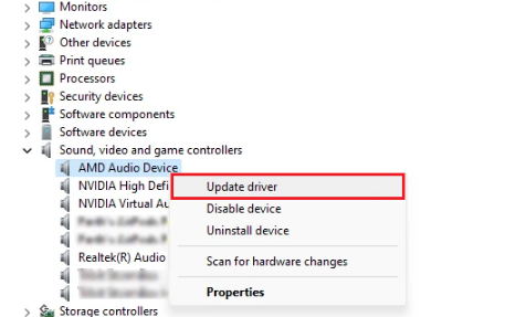 update sound driver windows 11