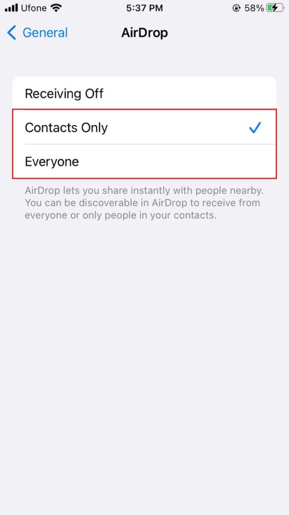AirDrop Not Working on iPhone 14 Pro 