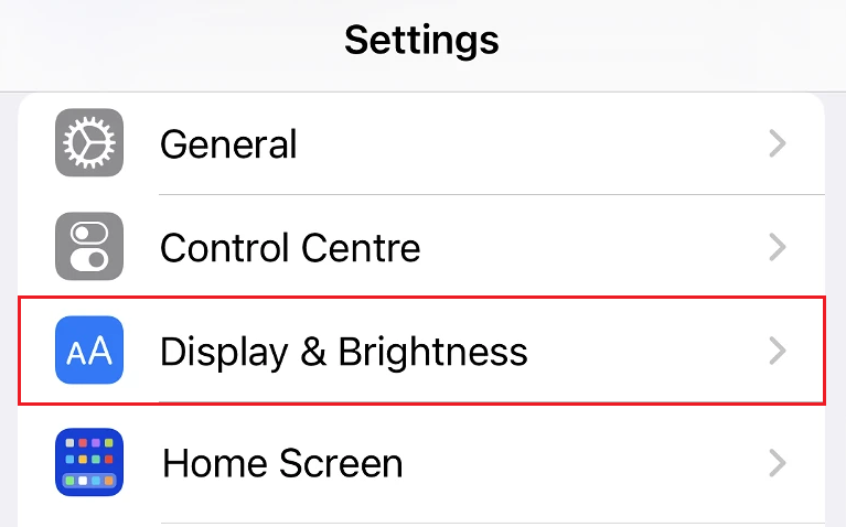 iphone display & brightness setting