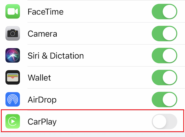 carplay iphone setting