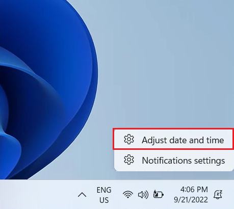 adjust date and time Windows 11